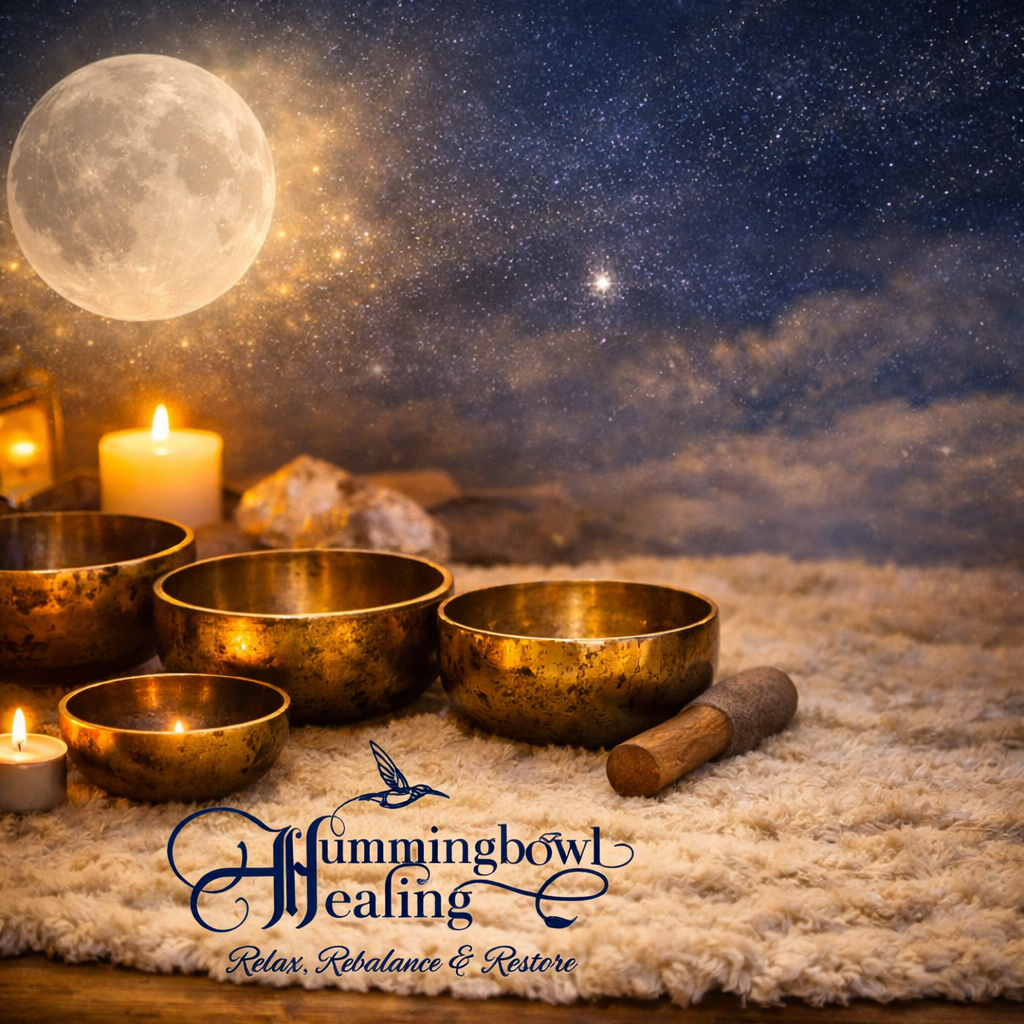Full moon sound journey with singing bowls under the Sturgeon Full Moon at Wilderness Rooftop Studio, Redcliffe